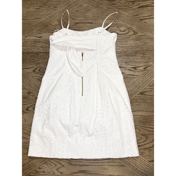 LILLY PULITZER SHELLI Formal Spring dress WHITE MINI EYELET Bow Cutout Size 6 - Picture 6 of 13